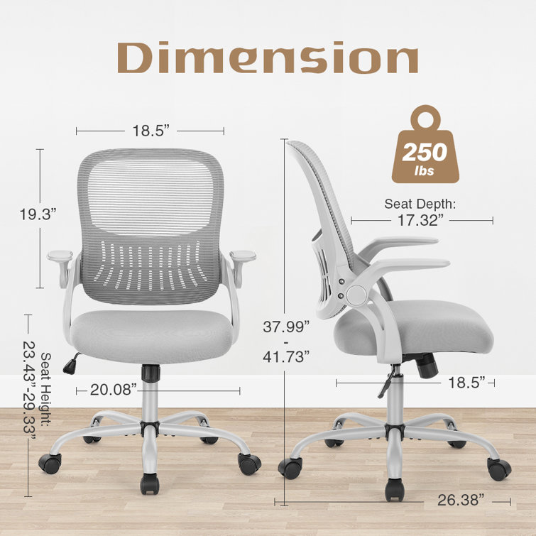 Alori Ergonomic Mesh Task Office Chair With Flip up Armrest